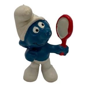 1972 Schleich Peyo Schlumpf Kosmetikspiegel Vintage Hongkong 20017 - Bild 1 von 5