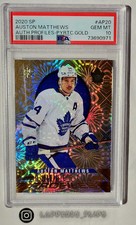 Auston Matthews 2020-21 Upper Deck SP Pyrotechnic Gold Authentic Profiles PSA 10