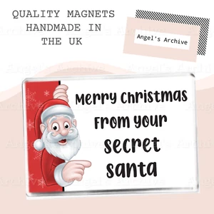 MERRY CHRISTMAS FROM YOUR SECRET SANTA ✳ GROSSER KÜHLSCHRANKMAGNET ✳ WEIHNACHTSGESCHENK - Bild 1 von 1