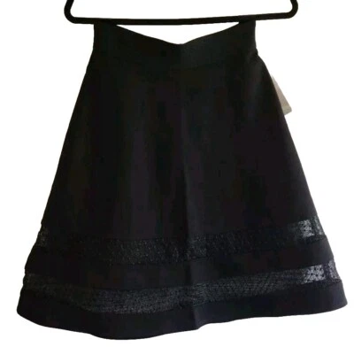 Nueva Falda Yoana Baraschi Anthropologie Talla XS Negra Línea A Detalle Malla EE. UU. Foto 1 de 4