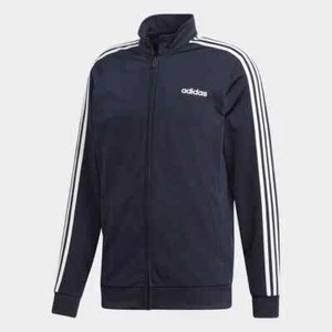 Chaqueta de Pista Adidas Essential 3 Rayas Tricot Para Hombre DU0445 Azul Pierna Tinta Mediana - Imagen 1 de 3