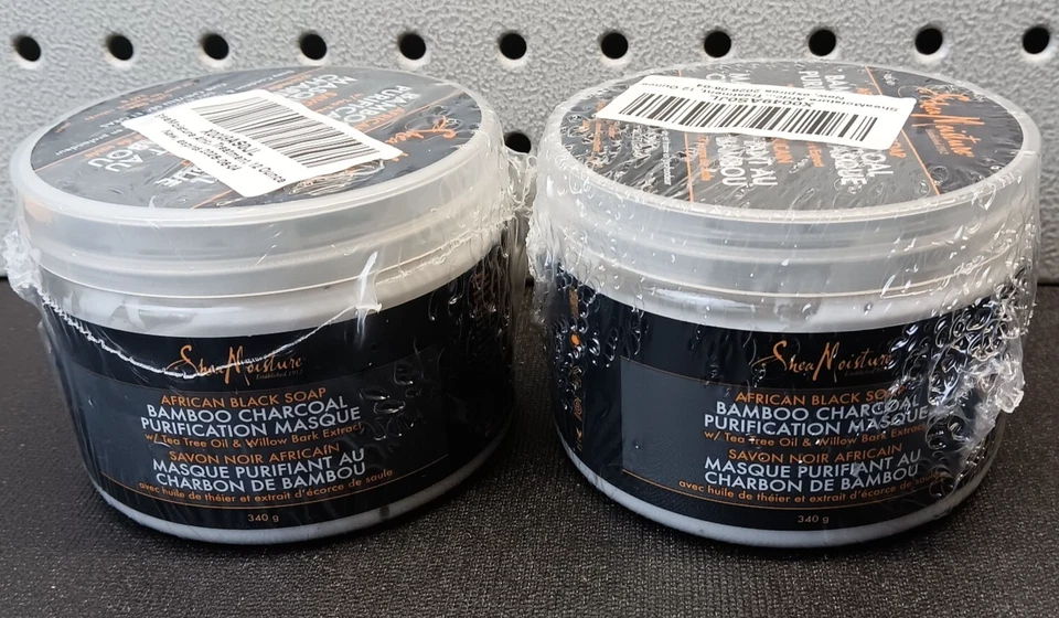 Shea Moisture African Black Soap Bamboo Charcoal Purification Masque 12 Oz