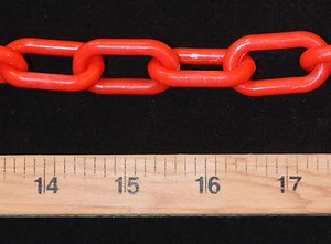 CADENA DE PLÁSTICO ROJA 6mm DE 10' DE LARGO LORO PÁJARO JUGUETES CONTROL DE MULTITUDES - Imagen 1 de 1
