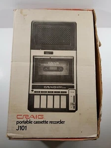 Grabadora de casete portátil Craig J101 con caja, manual y micrófono SOLO PIEZAS - Imagen 1 de 8