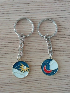 Sun & Moon Small Metal Keychains Buy One Get One Free! (Buy in Pairs) - Picture 1 of 6