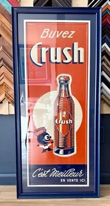 RARE Antique ORANGE CRUSH SODA POP Metal Advertising Vertical Sign C. 1940's - Picture 1 of 8