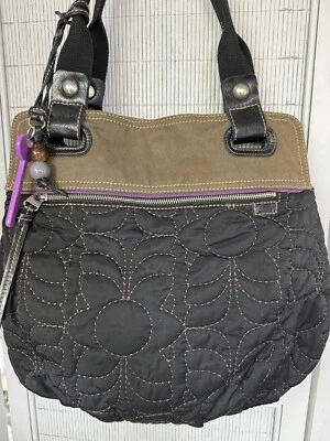 Bolso de hombro acolchado Fossil KeyPer marrón púrpura Foto 1 de 4