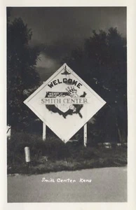 Welcome - Smith Center, Kansas - unbesendet RPPC - Bild 1 von 3