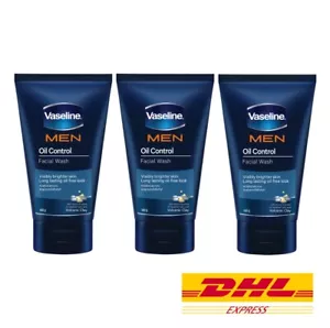 3x Vaseline HERREN Gesichtswäsche Ölkontrolle sichtbar hellere Haut mit Gletscherton 100g - Bild 1 von 3