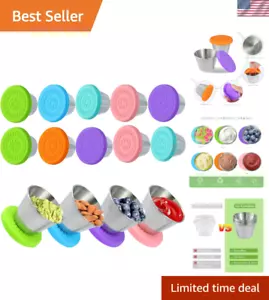 Eco-Friendly 2.5 oz Condiment Cups - 10 Piece Stainless Steel Container Set - Picture 1 of 8