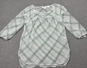 Blusa LC Lauren Conrad Mujer Pequeña Blanca Verde Con Rayas Verdes Clara - Imagen 1 de 9