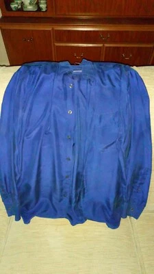 Camisa Marks & Spencer Amazing Royal Blue/Marina Mediana 100% Seda + Mangas Largas  Foto 1 de 4