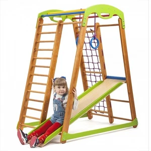 Equipo deportivo para niños exterior/interior centro de juegos juguete de madera pared de peldaño bebé - Imagen 1 de 5