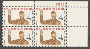 US. 1145. 4c. Boy Scout Giving Scout Sing, Boy Scout Jubilee. PB4. MNH. 1960 - Picture 1 of 2