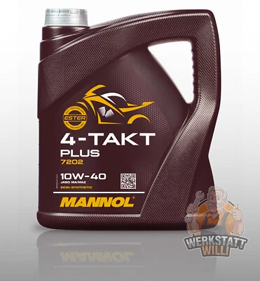 4L LITER MANNOL 4-TAKT PLUS SAE 10W-40 MOTORRAD-ÖL MOTORÖL für QUADS ROLLER ATV - Bild 1 von 3