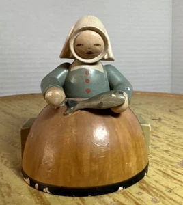1930 Wendt & Kuhn Vintage Fischfrauen # 1 Holzfiguren DDR Erzgebirge - Bild 1 von 6