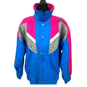 Vintage 80s Descente Ski Snowboard Bright Jacket Winter Full Zip Nylon Med - Bild 1 von 9