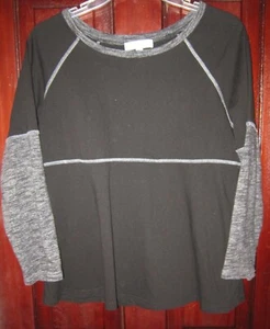 Weekend Suzanne Betro Size XL Knit Top Shirt Black Gray Long Sleeve Blouse - Picture 1 of 3