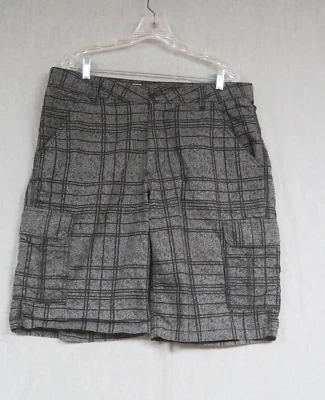 Pantalones Cortos de Carga Machine Para Hombre 36 (38) Negro y Gris Algodón a Cuadros/Poliéster Golf Foto 1 de 4