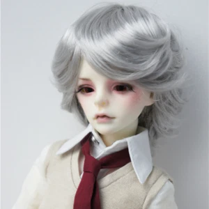 BJD bambola parrucca capelli SD mohair per bambola zio 1/3 1/4 1/8 bella corta capelli ricci - Foto 1 di 14