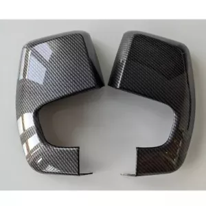 COPPIA COPRI SPECCHIETTO RETROVISORE PER FORD TRANSIT 2012-2023 CUSTOM STILE FIBRA DI CARBONIO - Foto 1 di 2