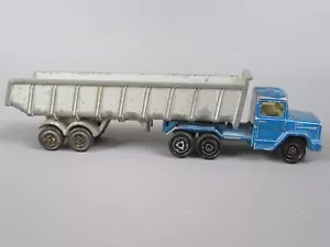 B578 Vintage Majorette 377 France Magirus Deutz Truck Blue Trailer Benne 1:100 - Picture 1 of 10
