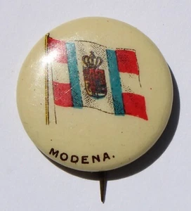 MODENA ITALIA BANDIERA SPILLA SPILLA BOTTONE 1896 AMERICAN PEPSIN GUM COMPANY - Foto 1 di 2