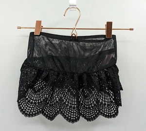 Victoria's Secret Bralette Women’s XS Black Bandeau Sheer Flounce Ruffle Lace - Picture 1 of 4