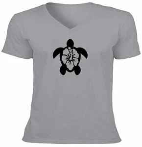 Sea Turtle Hibiscus flower Tee Mens/Unisex Graphic T-Shirt Sea Life Lover Gift - Picture 1 of 12