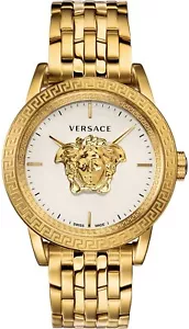 Versace VERD00318 Palazzo Empire weiss gold Edelstahl Armband Uhr Herren NEU - Bild 1 von 8