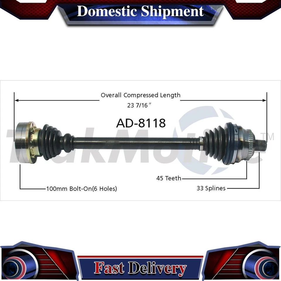Conjunto de junta de eje de transmisión trasero derecho CV para Audi 90 Quattro 1993 1994 1995 Foto 1 de 1