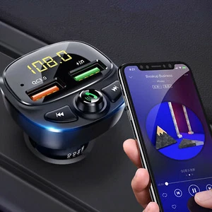 Trasmettitore FM Bluetooth Wireless 5.0 QC3.0 Caricabatteria USB Auto Adattatore Lettore Radio - Foto 1 di 10