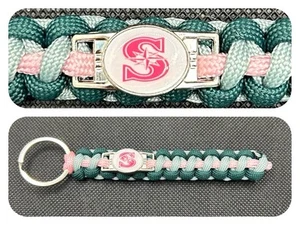 Seattle Mariners (Pink) Inspired Paracord/Survival Keychain - Picture 1 of 1