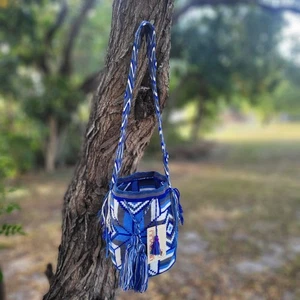 MUCHOS AZULES Colombianos 🇨🇴 Hecho a Mano Grande Tribu Wayuu Mochila Bucket Bolso Boho - Imagen 1 de 10