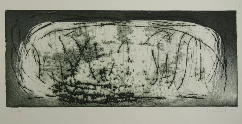 o.T. Landschaft - Göschel - Radierung signiert - Kunstmappe Zwei/92 B53 - 1992 - Bild 1 von 4