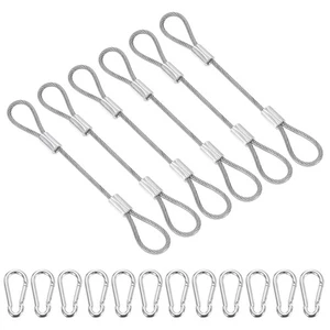 Cerradura de cable de seguridad de 4 pulgadas, 6 piezas 304 cable de seguridad de acero inoxidable transparente - Imagen 1 de 7