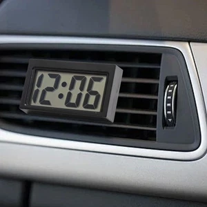 Easily Installed 2 Pcs Mini Digital Clocks for Vehicle Dashboards Black - Picture 1 of 12