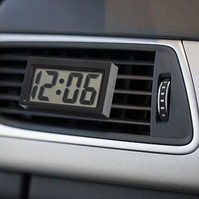 Easily Installed 2 Pcs Mini Digital Clocks for Vehicle Dashboards Black - Image 1 of 4