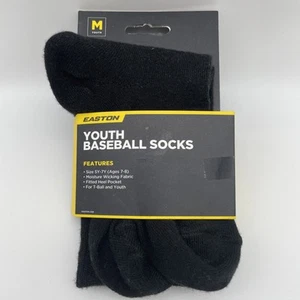 Easton Baseball Socks Black M Size 5Y-7Y (Ages 7-8) Youth Baseball Socks Orig. - Picture 1 of 8
