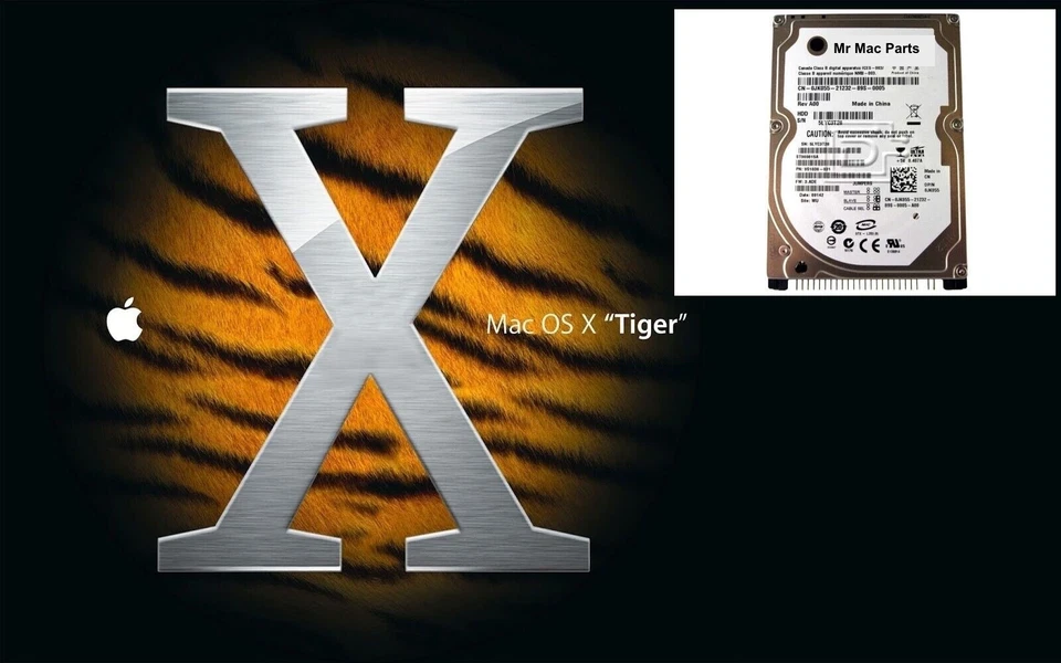 APPLE 160GB 2.5" IDE ATA PATA HARD DISK iBOOK POWERBOOK G4 G5  + OS X TIGER 10.4 - Image 1 of 4