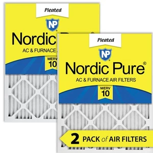 12x12x1 (11_3/4x11_3/4) Pleated MERV 10 Air Filters 2 Pack - Picture 1 of 7