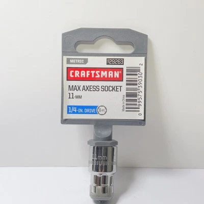 CRAFTSMAN Max Axess 1/4" Drive 11mm 6 Pt. Go-Thru Pass-Through Socket 29263 NEW - Image 1 of 2