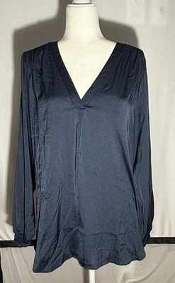 Alfani Women's Flowy High-Low V-Neck Black Work Blouse Long Sleeve Comfy Size 2X - Image 1 of 4