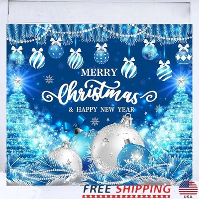 Banner grande de Feliz Navidad Año Nuevo foto telón de fondo garaje decoración de fiesta Foto 1 de 4