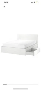 IKEA MALM Bettgestell 180x200 cm + 2 Schubkästen + 1 Lattenrost 90x200 - Bild 1 von 2