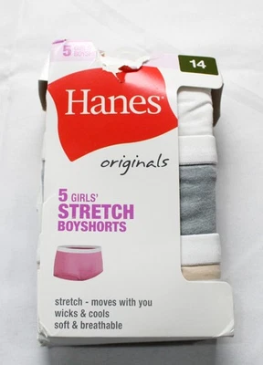 Shorts masculinos elásticos Hanes Girls Originals pacote com 5 DH3 multicolorido grande novo com etiquetas - Imagem 1 de 4