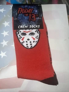 CULTUREFLY rote Jason FREITAG DER 13. STRICK-CREW-SOCKEN EINHEITSGRÖSSE RN152992 - Bild 1 von 6