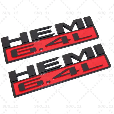 2x FOR 19-23 24 RAM 2500-5500 Front Fender Left & Right HEMI 6.4L Badge Emblems Foto 1 de 4
