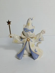 Statuina gatto porcellana Lenox avorio Halloween magia vacanze mago CL3 - Foto 1 di 12