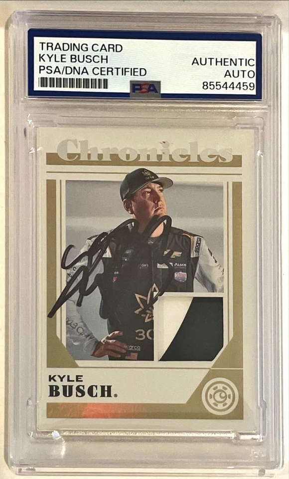 2023 Panini Chronicles Kyle Busch Race Metal Signed Auto Card #CS-KY PSA/DNA - Image 1 of 1